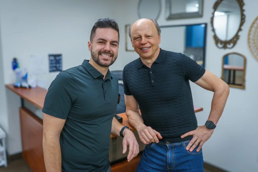 Michael Porreca providing personalized physiotherapy care to a patient in Oakville, focused on recovery and rehabilitation.